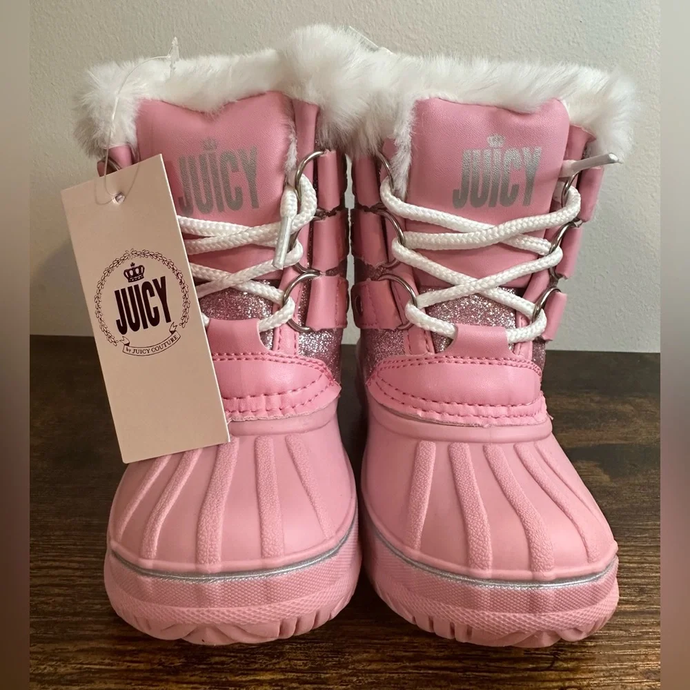 Juicy Couture JJK LIL ESCALON Pink Glitter Boots. NWT/box various toddler sizes